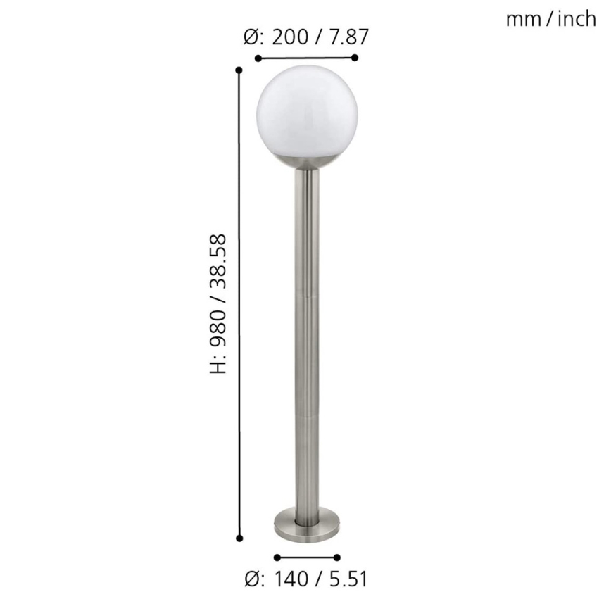 Eglo 97249 - LED dimmelhető kültéri lámpa NISIA-C 1xE27/9W/230V 980 mm IP44