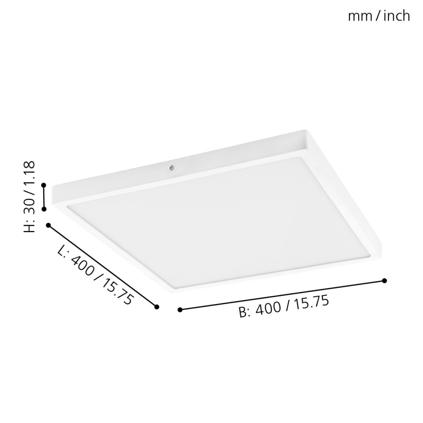 Eglo - LED mennyezeti lámpatest LED/25W/230V, fehér, négyzetes, 4000K, 40x40 cm