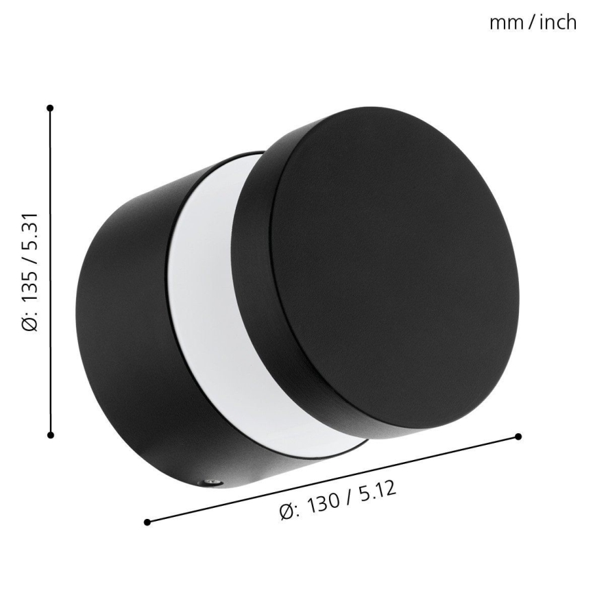 Eglo - LED kültéri fali lámpatest LED/11W/230V fekete IP44