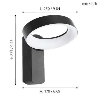 Eglo - LED kültéri fali lámpa LED/11W/230V