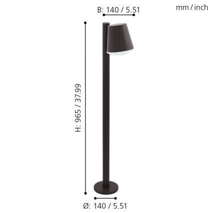 Eglo - LED állítható fényerejű kültéri lámpa CALDIERO-C 1xE27/9W/230V antracit IP44