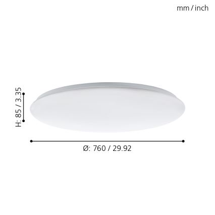 Eglo - LED Fényerőszabályzós mennyezeti lámpa LED/60W/230V + távirányító