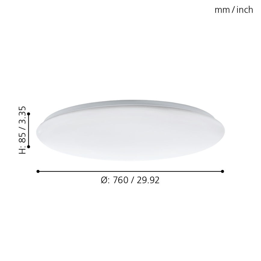 Eglo - LED Fényerőszabályzós mennyezeti lámpa LED/60W/230V + távirányító