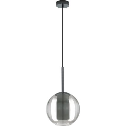 Eglo 97633 - Kábeles függeszték TINDARI 1xE27/60W/230V füstszínű fekete