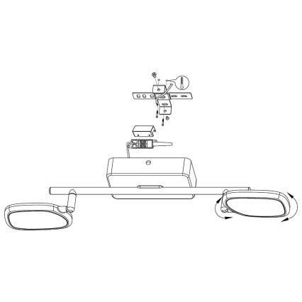 Eglo 97692 - LED RGB spotlámpa PALOMBARE-C 2xLED/5W/230V