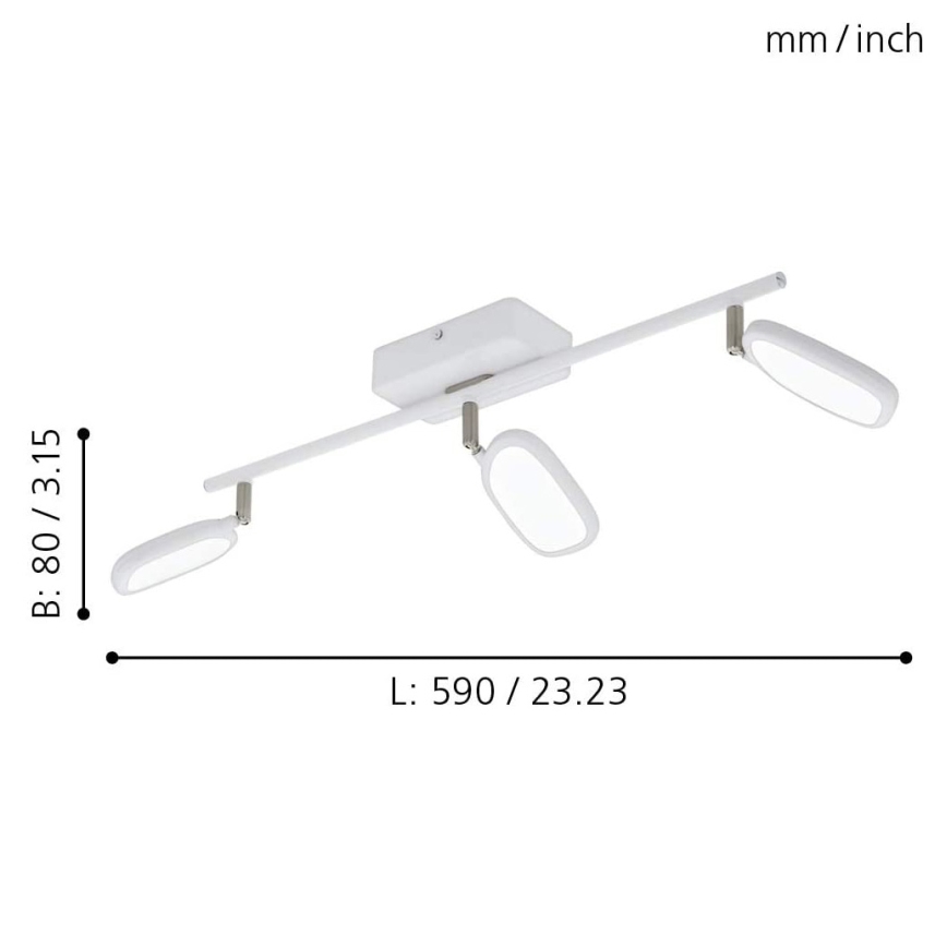 Eglo - LED RGB beépíthető lámpa PALOMBARE-C 3xLED/5W/230V