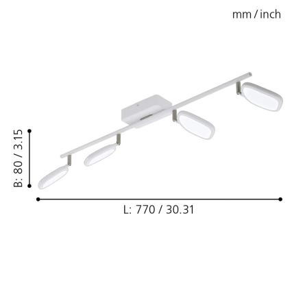 Eglo 97694 - LED RGB spotlámpa PALOMBARE-C 4xLED/5W/230V