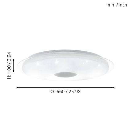 Eglo - LED dimmelhető mennyezeti lámpa LED/40W/230V + távirányító