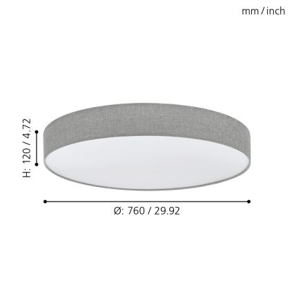 Eglo - LED Fényerőszabályzós mennyezeti lámpa LED/60W/230V + távirányító