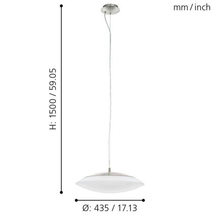 Eglo 97812 - LED RGB dimmelhető kábeles függeszték FRATTINA-C 1xLED/27W/230V