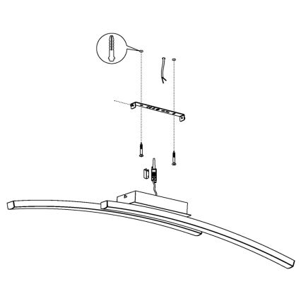 Eglo 97909 - FRAIOLI-C felületre szerelhető RGB LED csillár, fényerőszabályozható, 2xLED/17W/230V