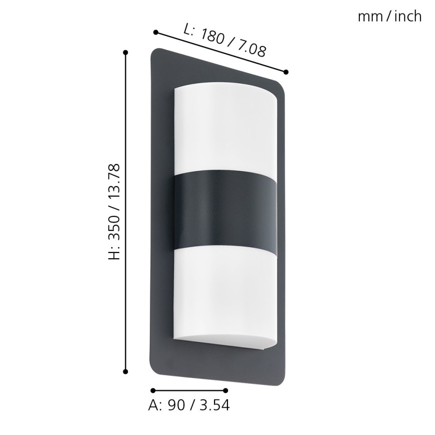 Eglo - Kültéri fali lámpa 2xE27/10W/230V antacit IP44