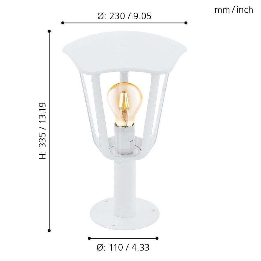 Eglo 98117 - Kültéri lámpa MONREALE 1xE27/60W/230V IP44 magasság 335 fehér