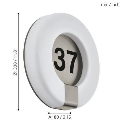 Eglo 98145 - LED állítható fényerejű házszám MARCHESA-C LED/15W/230V IP44