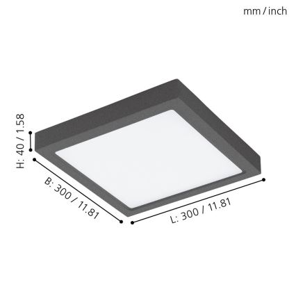 Eglo - LED állítható fényerejű kültéri lámpa ARGOLIS-C LED/22W/230V IP44 Bluetooth
