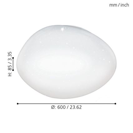 Eglo 98228 - SILERAS-A LED dimmelhető mennyezeti lámpatest, LED/36W/230V, átm. 60 cm + távirányítóval
