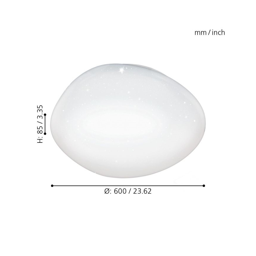Eglo 98228 - SILERAS-A LED dimmelhető mennyezeti lámpatest, LED/36W/230V, átm. 60 cm + távirányítóval