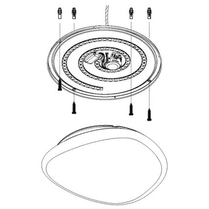 Eglo 98228 - SILERAS-A LED dimmelhető mennyezeti lámpatest, LED/36W/230V, átm. 60 cm + távirányítóval