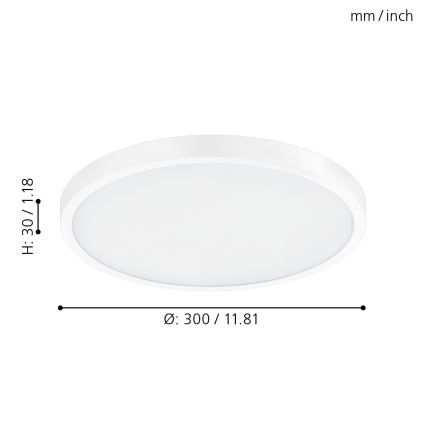 Eglo - LED dimmelhető mennyezeti lámpa LED/20W/230V + távirányító átm. 30 cm