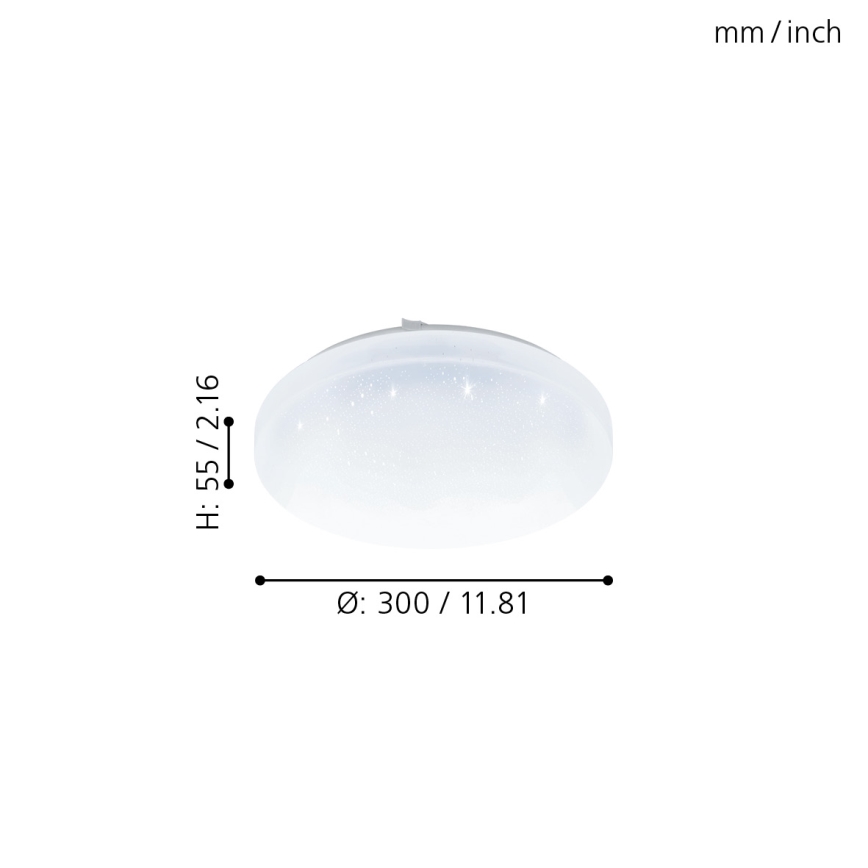 Eglo - LED állítható fényerejű fürdőszobai lámpa LED/12W/230V IP44 + távirányító
