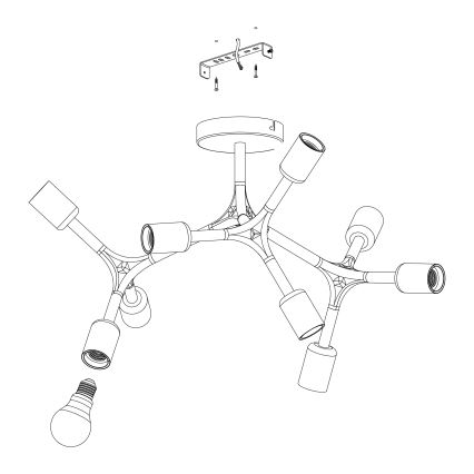 Eglo - Csillár 9xE27/60W/230V