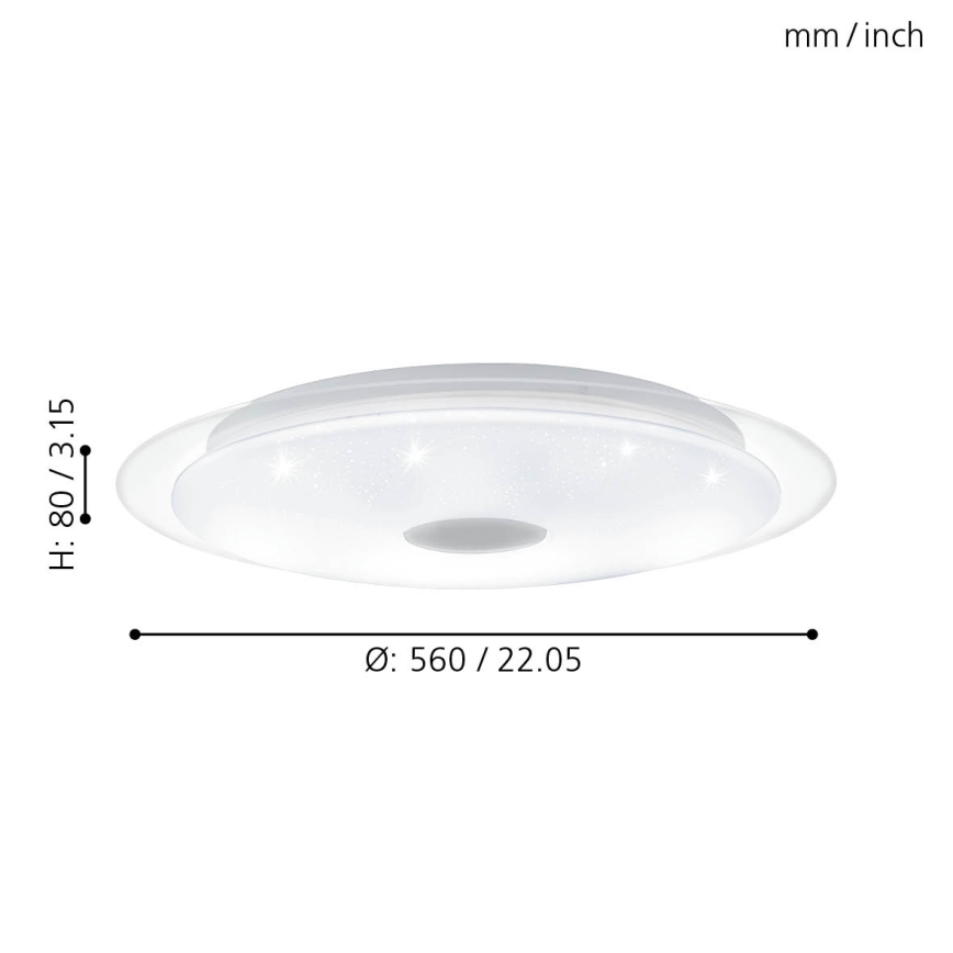 Eglo - LED Fényerőszabályzós mennyezeti lámpa LED/36W/230V + távirányító