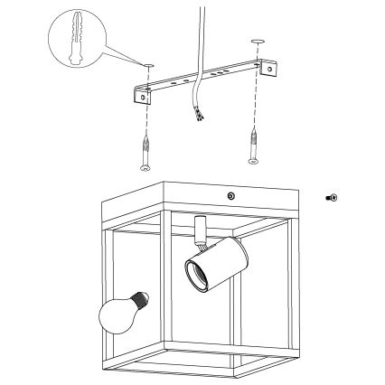 Eglo - Mennyezeti lámpa 1xE27/40W/230V