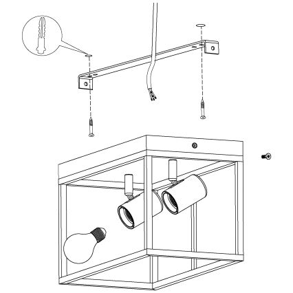 Eglo - Mennyezeti lámpa 2xE27/40W/230V