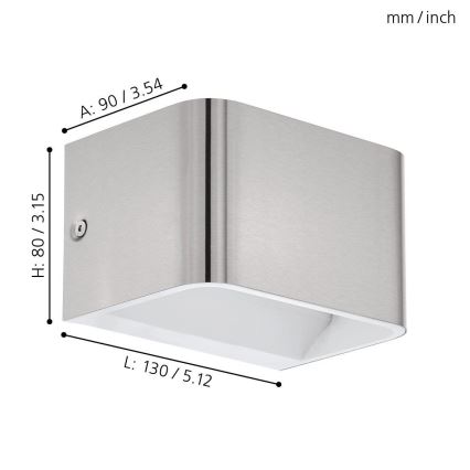 Eglo - LED Fali lámpa LED/6W/230V 3000K matt króm