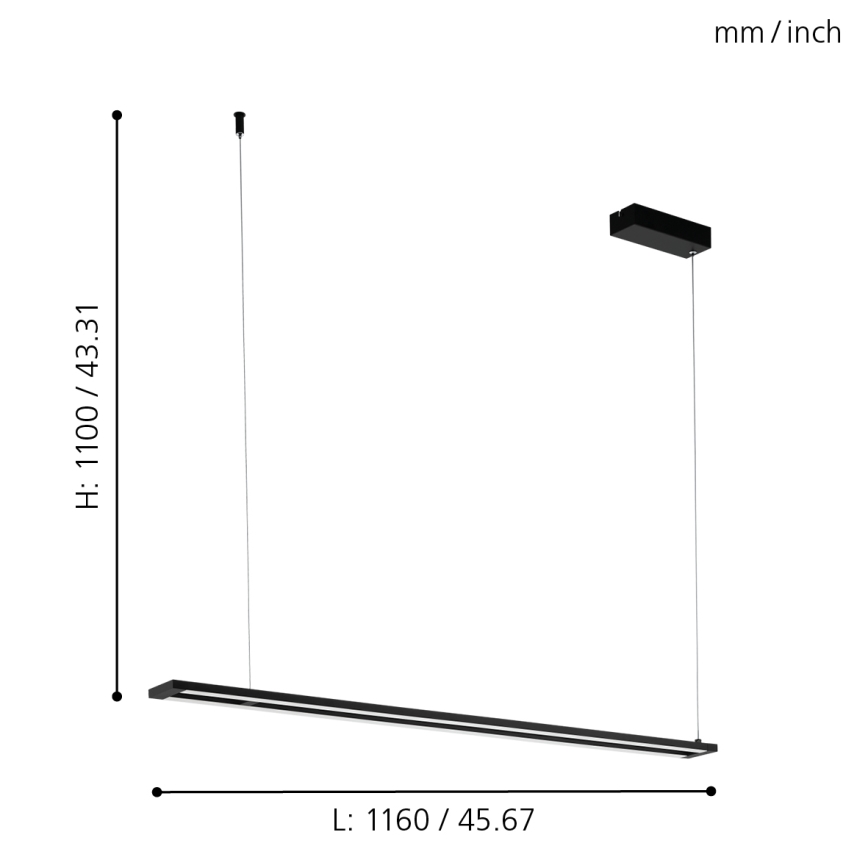 Eglo - LED Csillár zsinóron LED/27W/230V