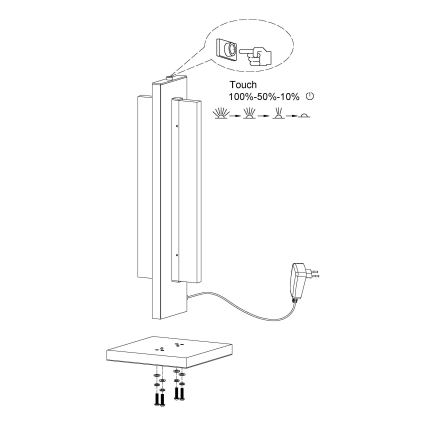 Eglo - LED Dimmelhető asztali lámpa LED/15W/230V
