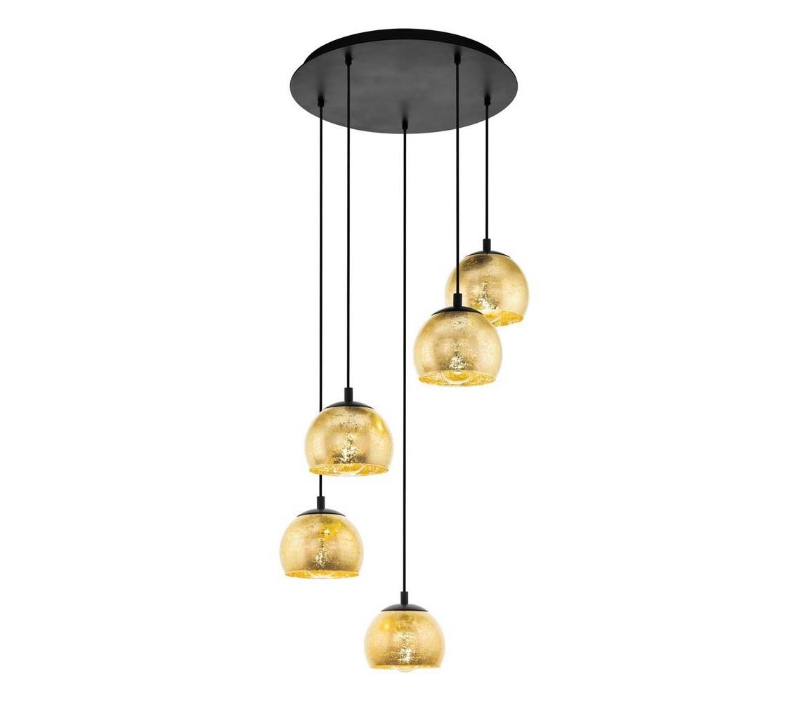 Albaraccin függő lámpa öt búrával, arany