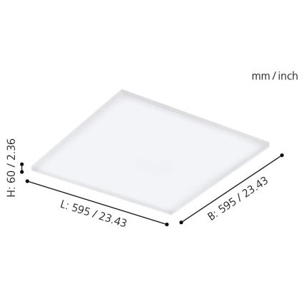 Eglo - LED RGB fényerő-szabályozós mennyezeti lámpa TURCONA-C LED/30W/230V + RC