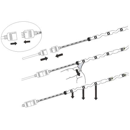 Eglo - LED RGB Dimmeres szalag LED/9,7W/230V/24V + távirányító 2m