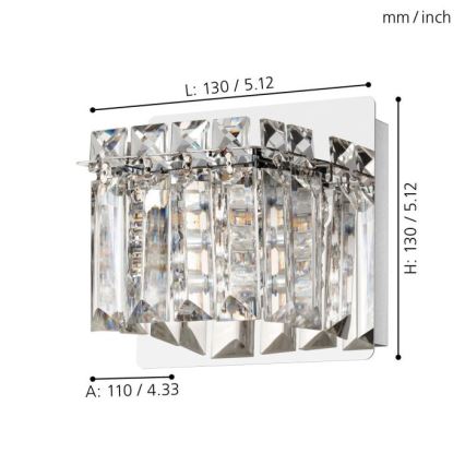Eglo - LED Fali lámpa 1xG9/3W/230V fényezett króm