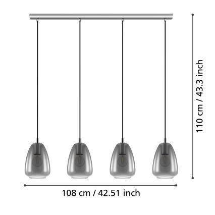 Eglo - Csillár zsinóron 4xE27/40W/230V