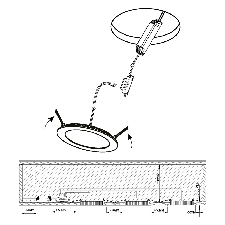 Eglo - 3 darabos szett FUEVA LED fürdőszobai süllyesztett lámpa LED/2,8W/230V IP44 fényes króm, átmérő 8,5 cm