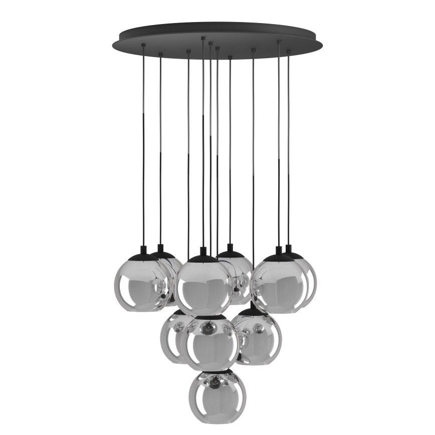 Eglo - Kábeles csillár 10xE27/40W/230V fekete/fényes króm