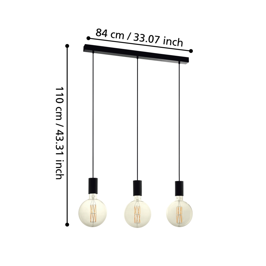 Eglo - Csillár zsinóron 3xE27/40W/230V
