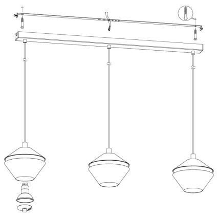 Eglo 98682 - PERPIGO LED csillár zsinóron, 3xGU10/5W/230V