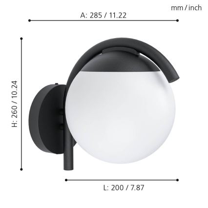 Eglo - Kültéri fali lámpa 1xE27/28W/230V IP44