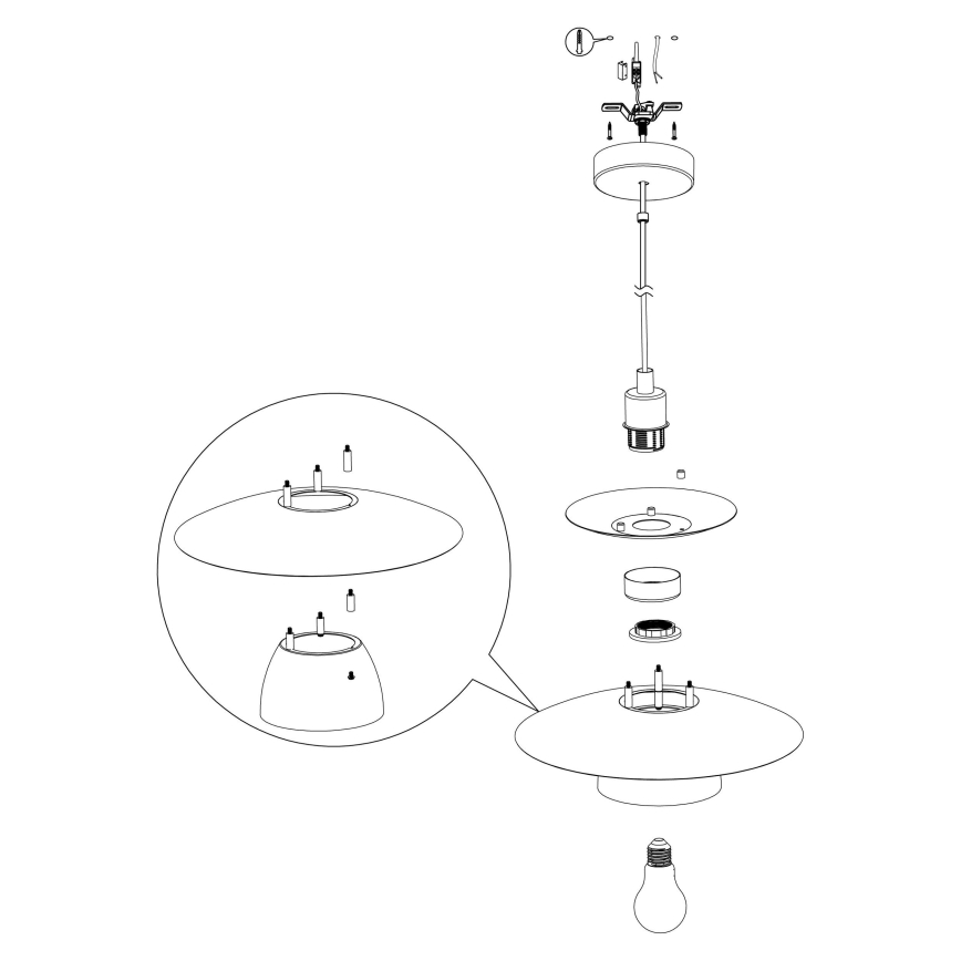 Eglo - Csillár zsinóron 1xE27/40W/230V