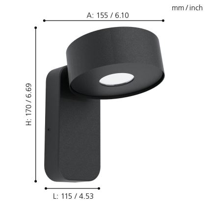 Eglo - LED Kültéri fali lámpa LED/6W/230V IP44