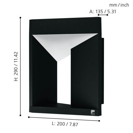 Eglo 98748 - NEMBRO kültéri LED fali lámpa, 10W, 230V, IP54
