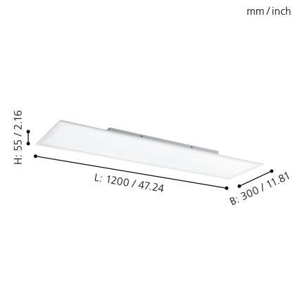 Eglo - RGBW Dimmelhető mennyezeti lámpa LED/32,5W/230V 2700-6500K 120x30 cm + távirányítás