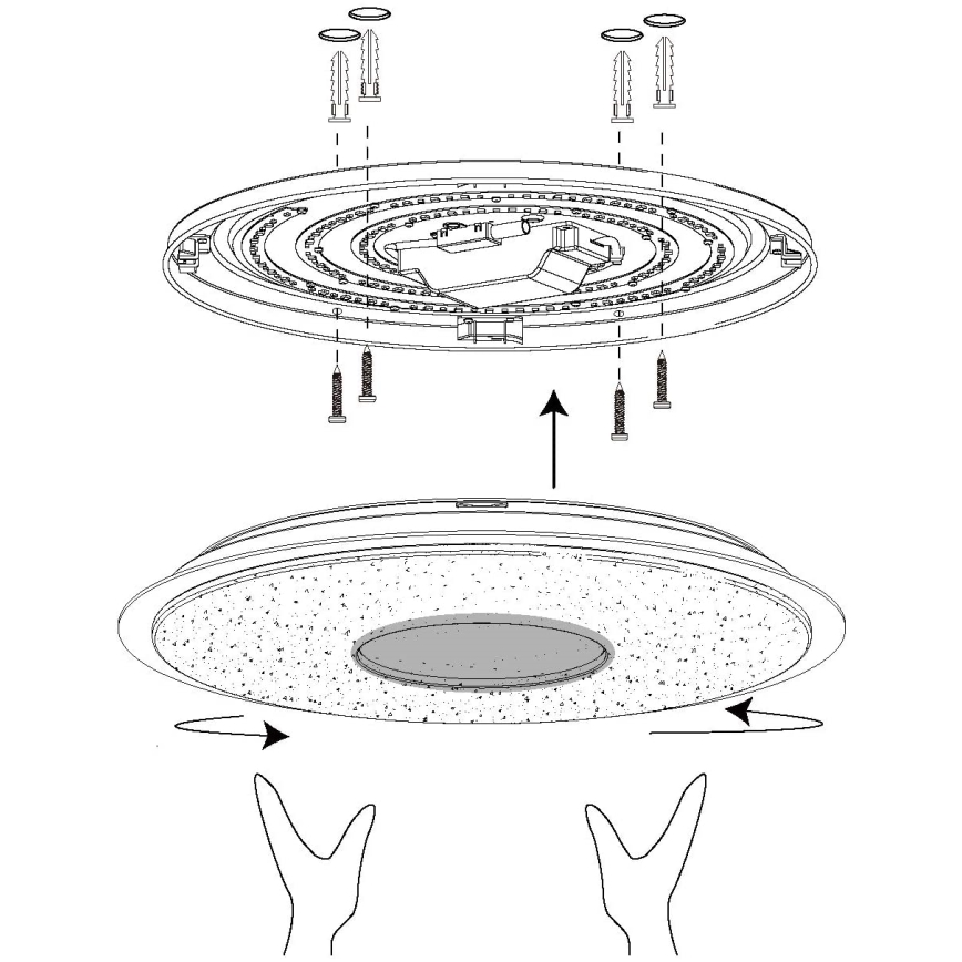 Eglo - LED RGB fényerő-szabályozó mennyezeti lámpa LANCIANO-C LED / 38W / 230V + RC