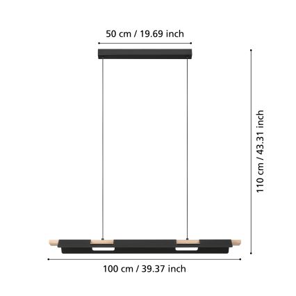 Eglo -  LED Dimmelhető csillár zsinóron LED/27W/230V ZigBee