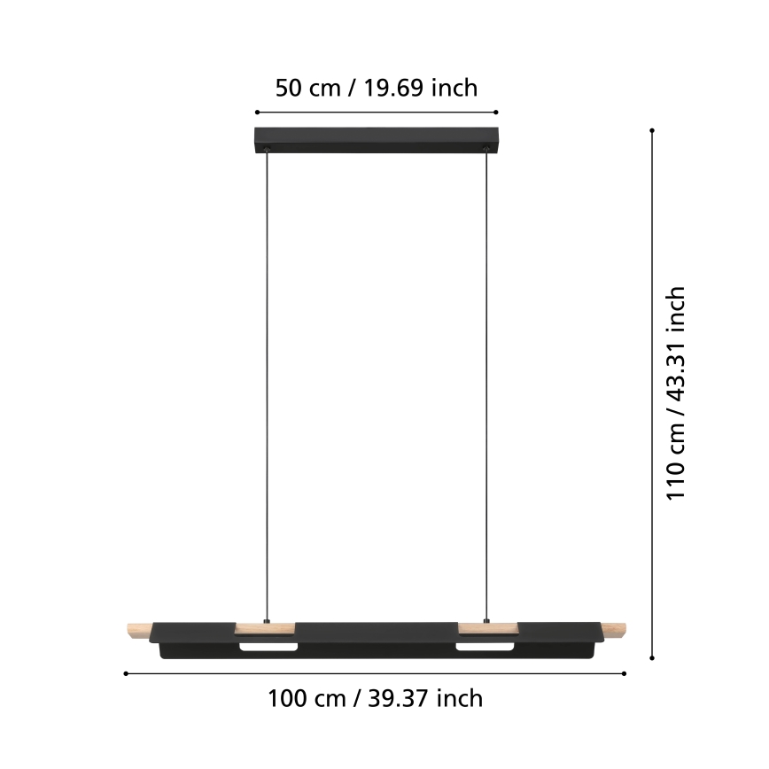 Eglo -  LED Dimmelhető csillár zsinóron LED/27W/230V ZigBee