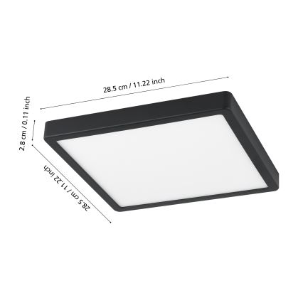 Eglo - LED dimmelhető fürdőszobai lámpatest LED/19,5W/230V IP44 ZigBee 28,5x28,5 cm