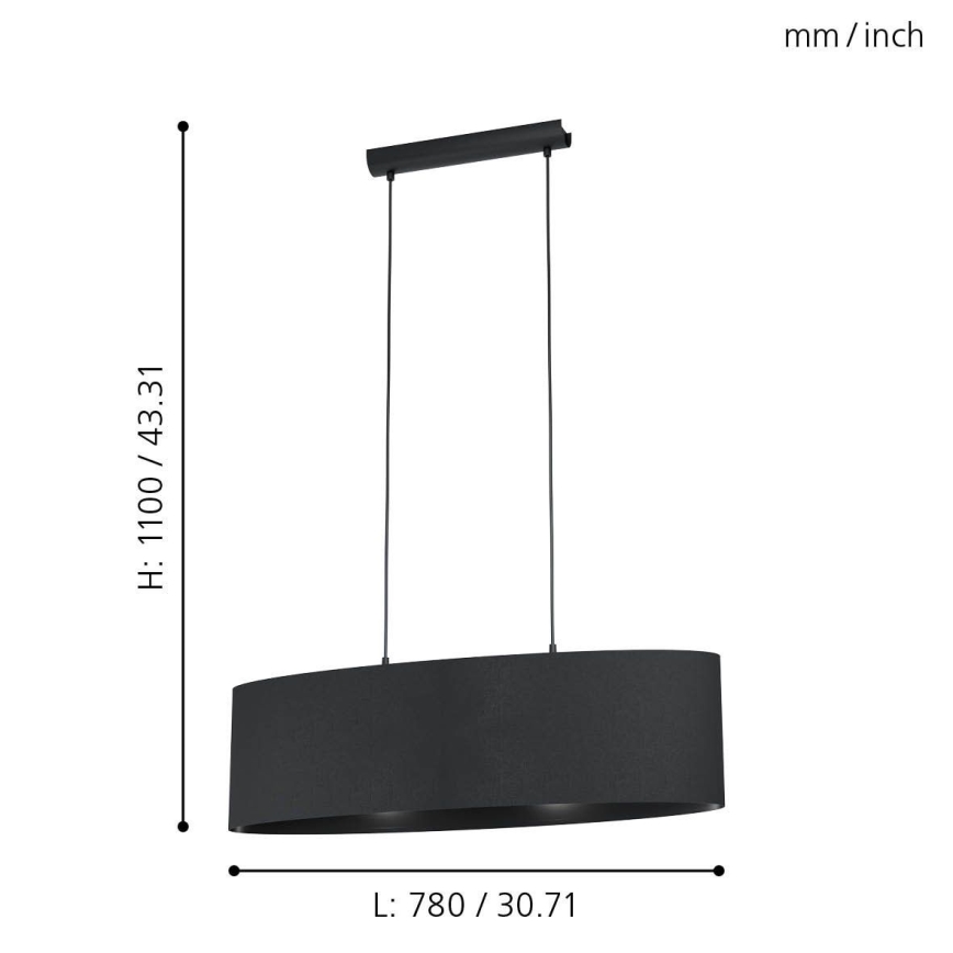 Eglo - Csillár zsinóron 2xE27/40W/230V